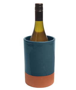 Dexam Sintra Glazed Terracotta Wine Cooler - Ink Blue