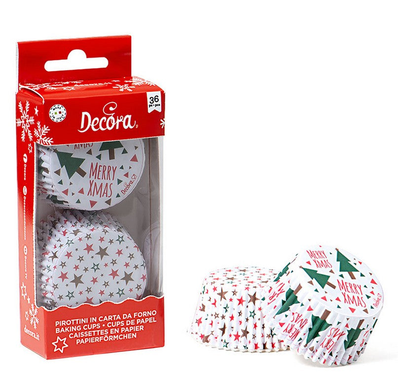 Decora Baking Cups - Christmas Trees & Stars