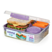 Load image into Gallery viewer, Sistema Bento Cube 1.65L - Clear with Coloured Clips
