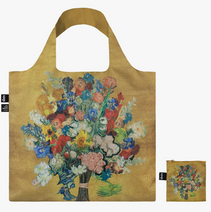 LOQI Vincent Van Gogh Flower Pattern Gold Recycled Bag