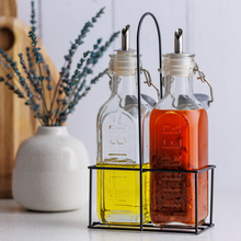 Load image into Gallery viewer, Kilner Oil Bottles &amp; Metal Rack Set Of 2  0.3 Litre
