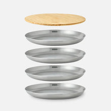 Load image into Gallery viewer, Black &amp; Blum Stainless Steel Picnic Plate Set of 4
