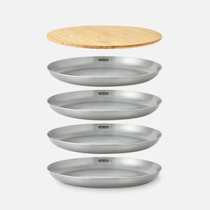 Black & Blum Stainless Steel Picnic Plate Set of 4