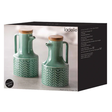 Load image into Gallery viewer, Ladelle Heath Ceramic Oil &amp; Vinegar Set - Jade
