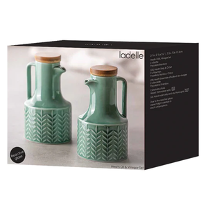 Ladelle Heath Ceramic Oil & Vinegar Set - Jade