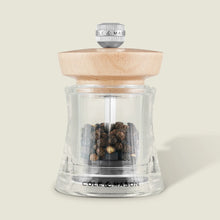 Load image into Gallery viewer, Cole &amp; Mason Holborn Acrylic and Natural Wood Pepper Mill 95mm
