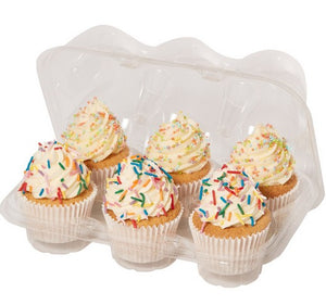 PME Pack of 3 Plastic  Cupcake Containers  - 6 Cavities