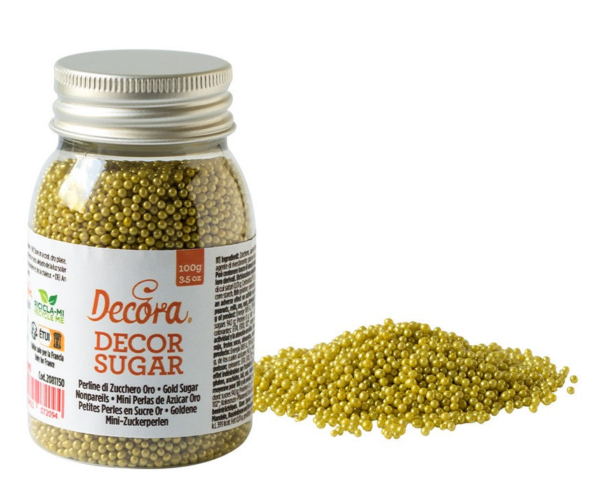 Decora Mini Sugar Pearls - Metallic Gold