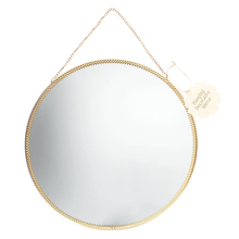 Load image into Gallery viewer, Rex  Hanging Mirror Round Gold Tone 29cm
