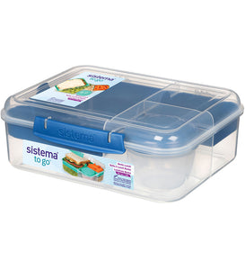 Sistema Bento Cube 1.65L - Clear with Coloured Clips