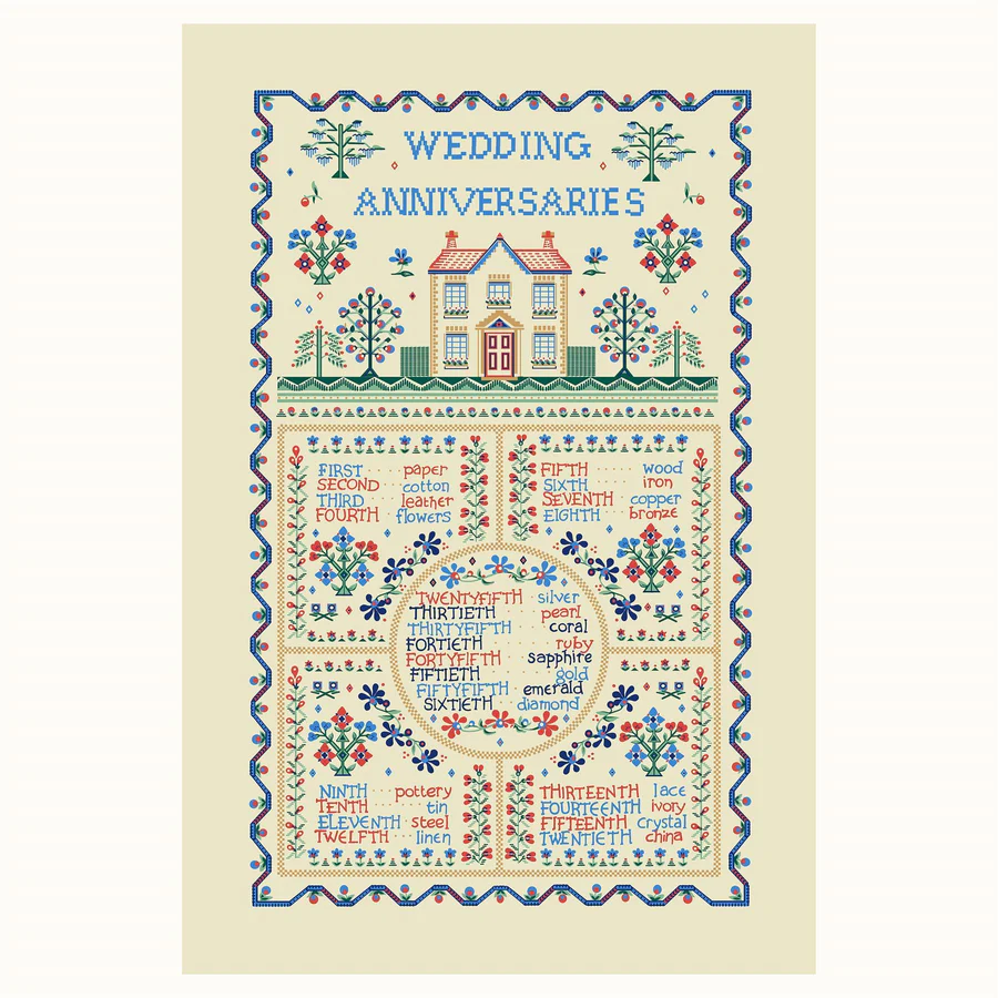 Ulster Weavers Cotton Tea Towel - Wedding Anniversary