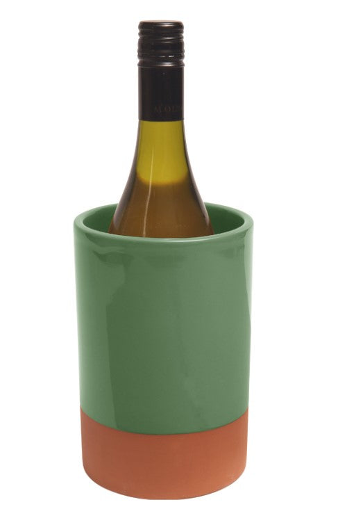 Dexam Sintra Glazed Terracotta Wine Cooler - Green