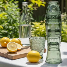 Load image into Gallery viewer, Rex Stacking Glass Tumblers (set of 4) - Green Fish
