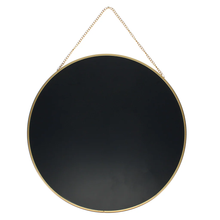 Load image into Gallery viewer, Rex  Hanging Mirror Round Gold Tone 29cm
