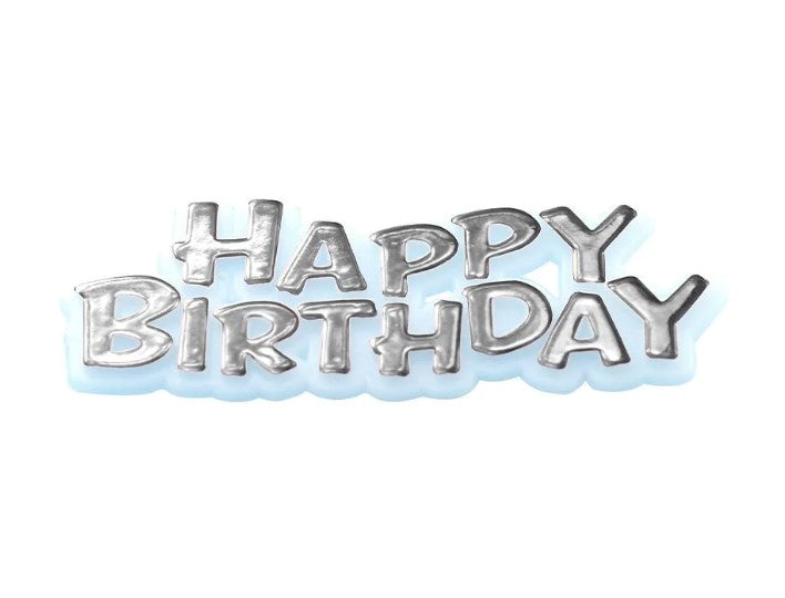 Creative Party Motto  - Silver Happy Birthday