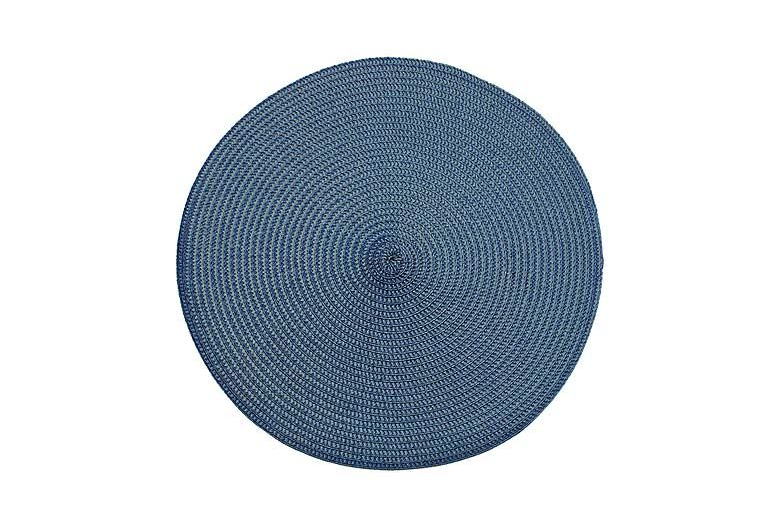 Walton's Circular Ribbed Placemat - Slate Blue