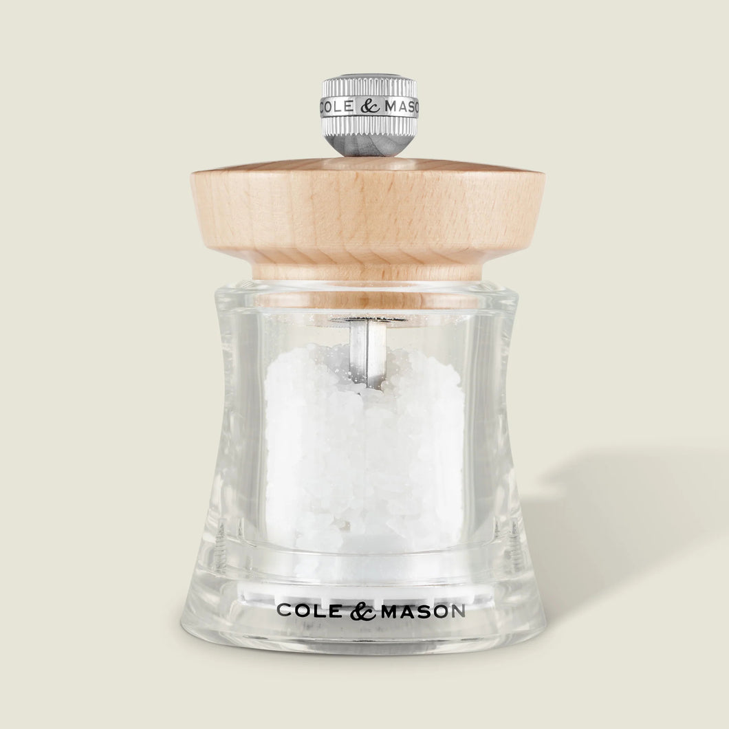 Cole & Mason Holborn Acrylic and Natural Wood Salt Mill 95mm
