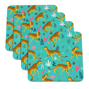 Rex Set of 4 Coasters - Cheetah