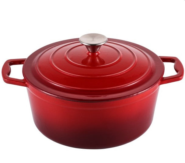 Dunlevy Round Cast Iron Casserole 25cm  - Red