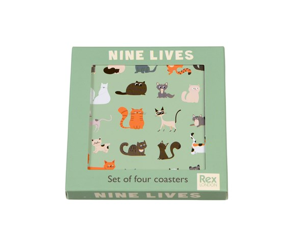 Rex Set of 4 Coasters - Nine Lives
