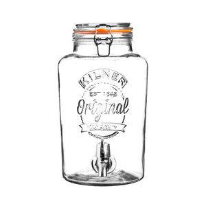 Kilner Clip Top Drinks Dispenser - Round, 5 Litre