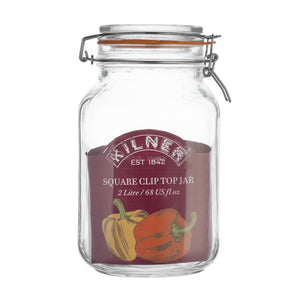 Kilner Clip Top Jar - Square, 2 Litre