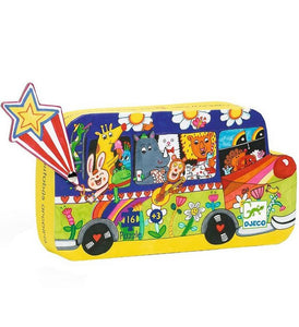 Silhouette Puzzle - The Rainbow Bus
