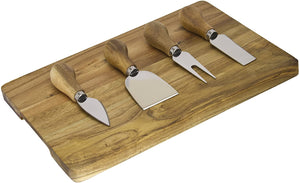 Taylor's Eye Witness Acacia 4 Piece Cheese Knife Set and Board