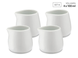Weis Mini Milk Jug White Porcelain 100ml Set of 4