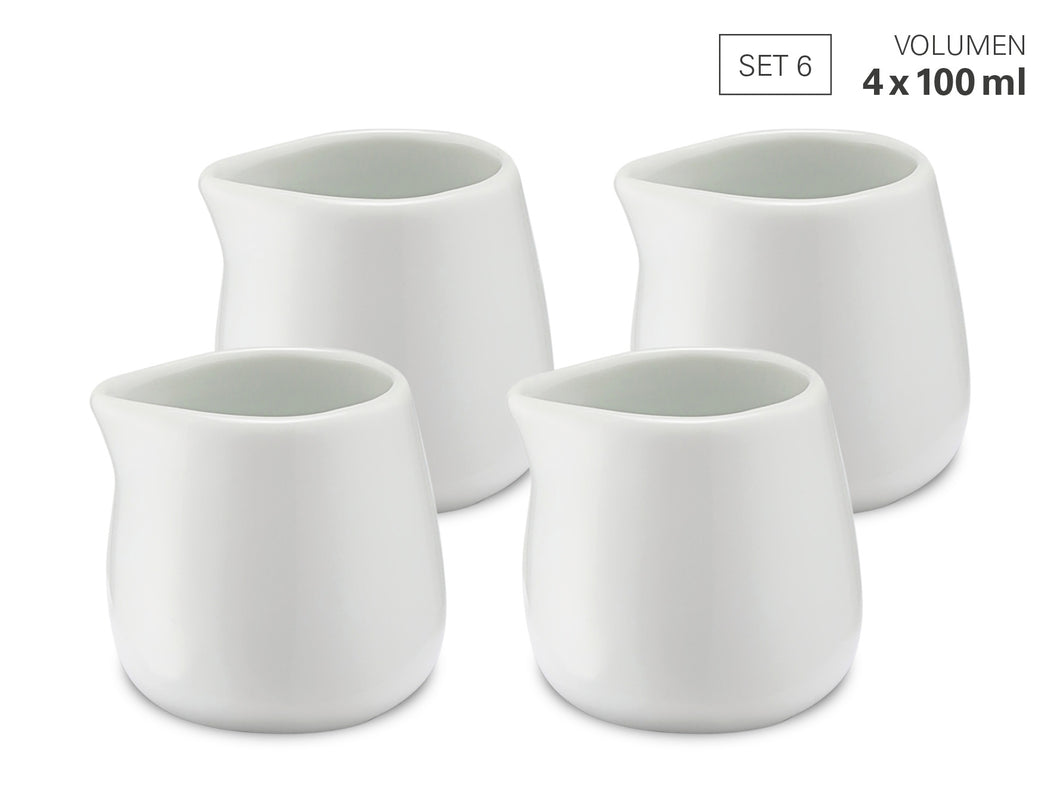 Weis Mini Milk Jug White Porcelain 100ml Set of 4