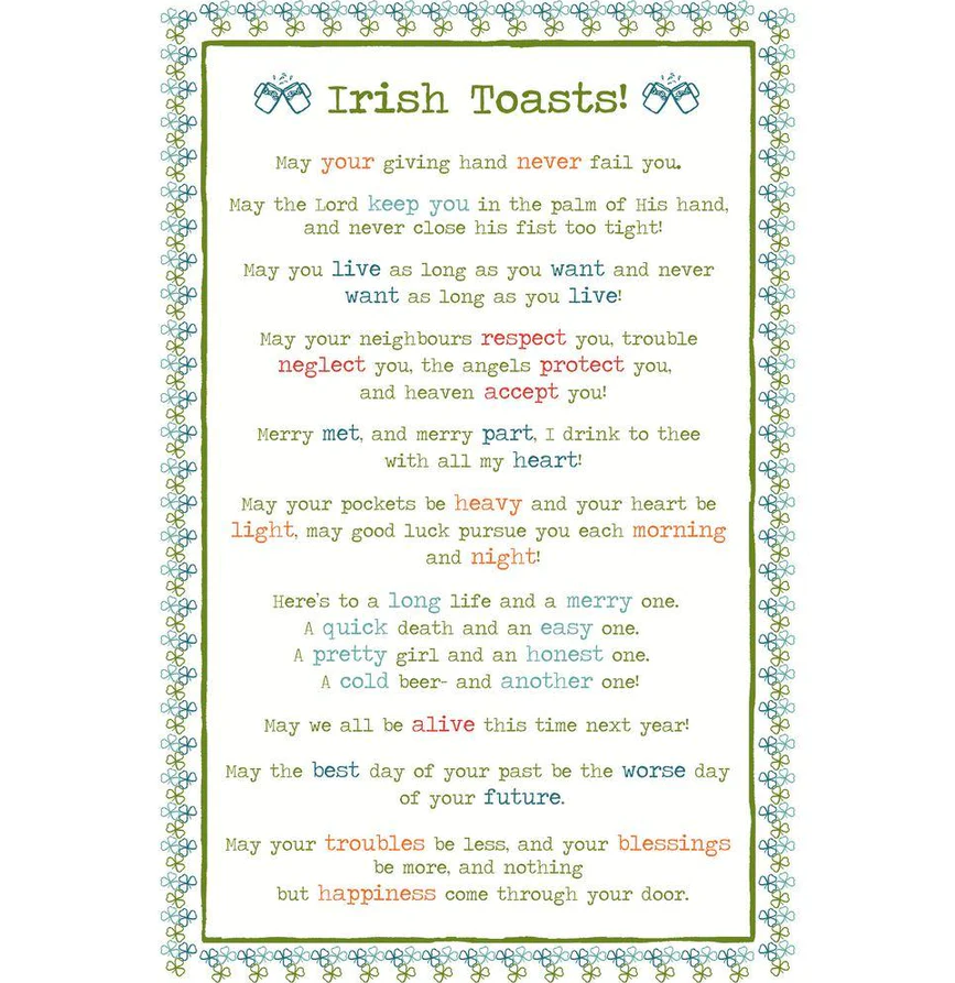 Ulster Weavers Cotton Tea Towel - Irish Toasts