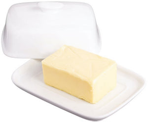 KitchenCraft White Porcelain Butter Dish