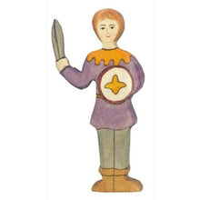 Load image into Gallery viewer, Boy purple wooden figure
