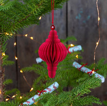 Load image into Gallery viewer, Rex Red Classic Honeycomb Christmas Decoration
