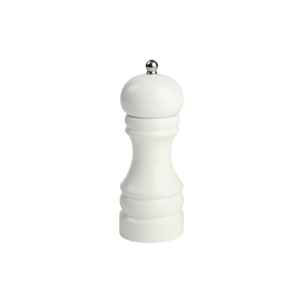 T&G White Gloss Capstan Pepper Mill - 15cm