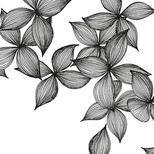 Black and White Leaves Napkin
