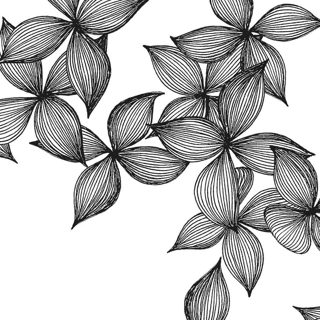 Black and White Leaves Napkin