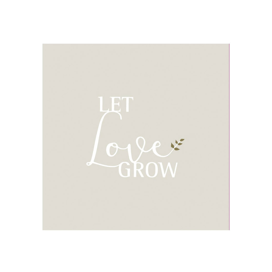 Let love grow cocktail napkin