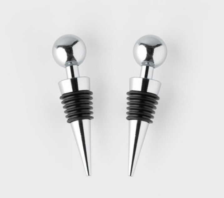 Taylor's Eye Witness Taproom Two Piece Chrome Ball Bottle Stopper Set