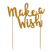 Load image into Gallery viewer, Mason Cash Cake Topper - Make a Wish, Gold
