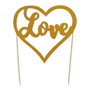 Mason Cash Gold Cake Topper - Love