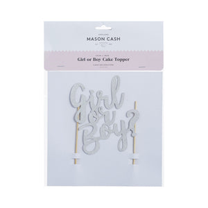 Mason Cash Silver Cake Topper - Girl or Boy?