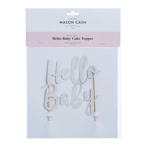 Mason Cash Silver Cake Topper - Hello Baby