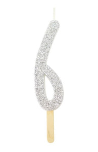 PME Birthday Candle - Silver No. 6