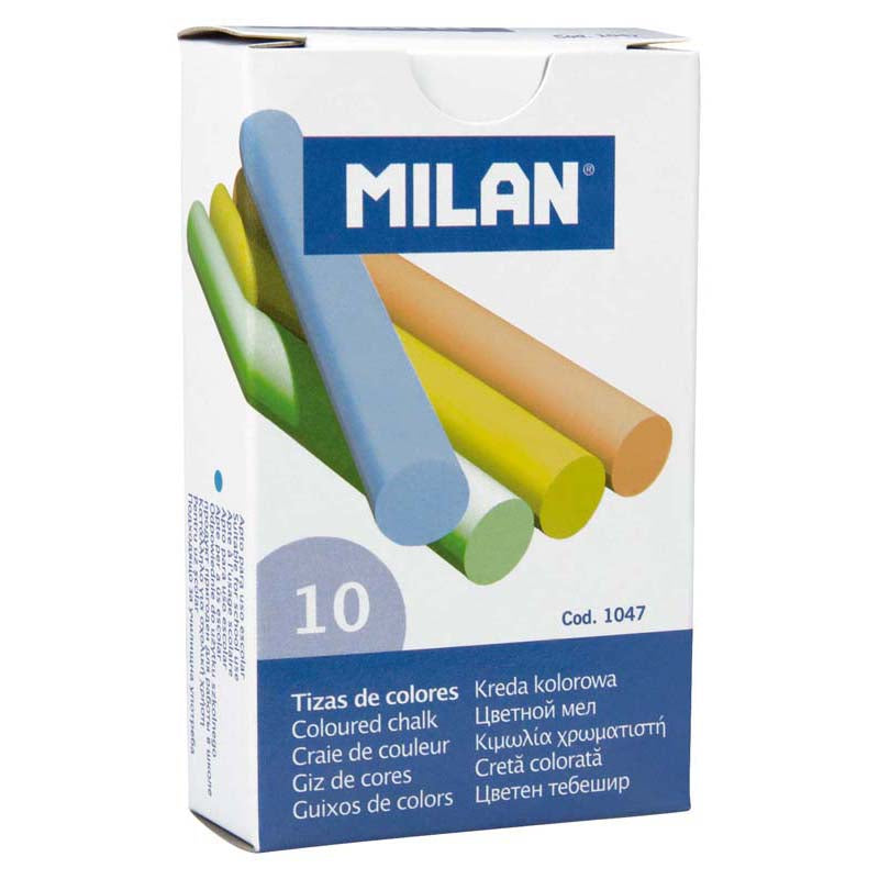 Milan Dustless Coloured Chalk 10pk
