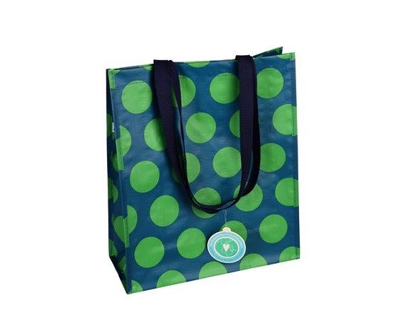 Rex Shopping Bag - Green on Blue Spotlight