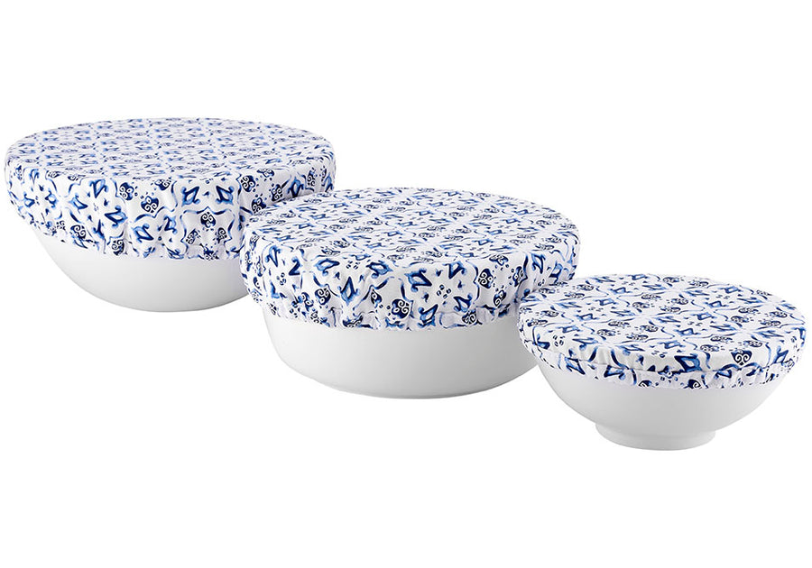 Ladelle Eco Stretch Bowl Covers - Marbella Tile