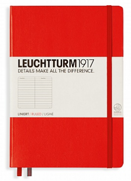 Leuchtturm A5 Hardback Ruled Notebook - Red
