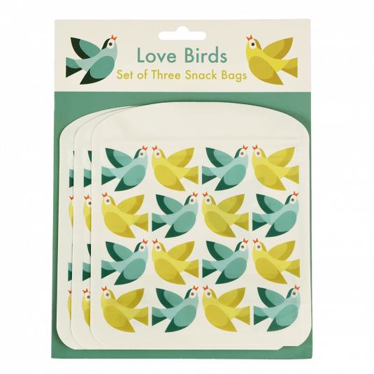 Rex Set of 3 Snack Bags - Love Birds