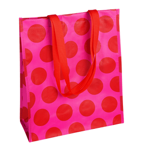 Rex Shopping Bag - Red on Pink Spotlight
